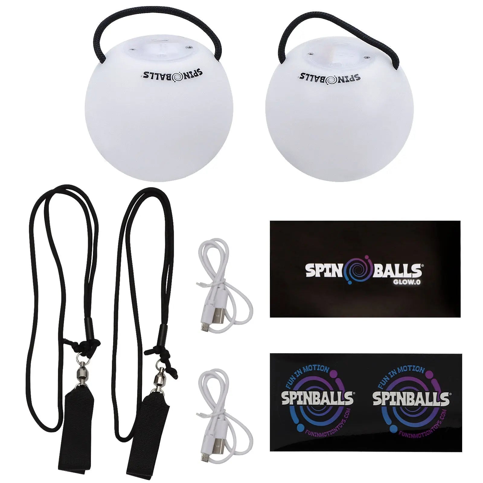 Glow. 0 LED Rechargeable Poi Set - Night Motion