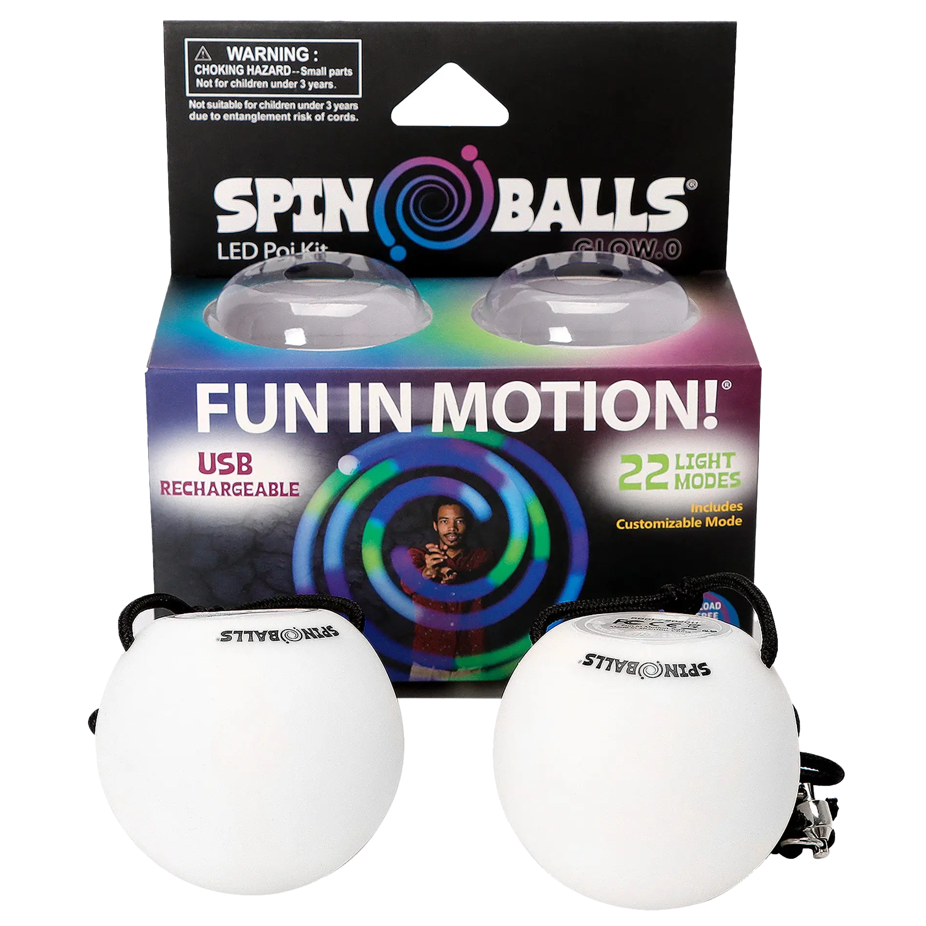 Glow. 0 LED Rechargeable Poi Set - Light Flow